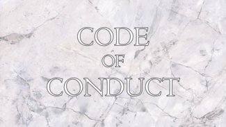 Code of Conduct written on marble background